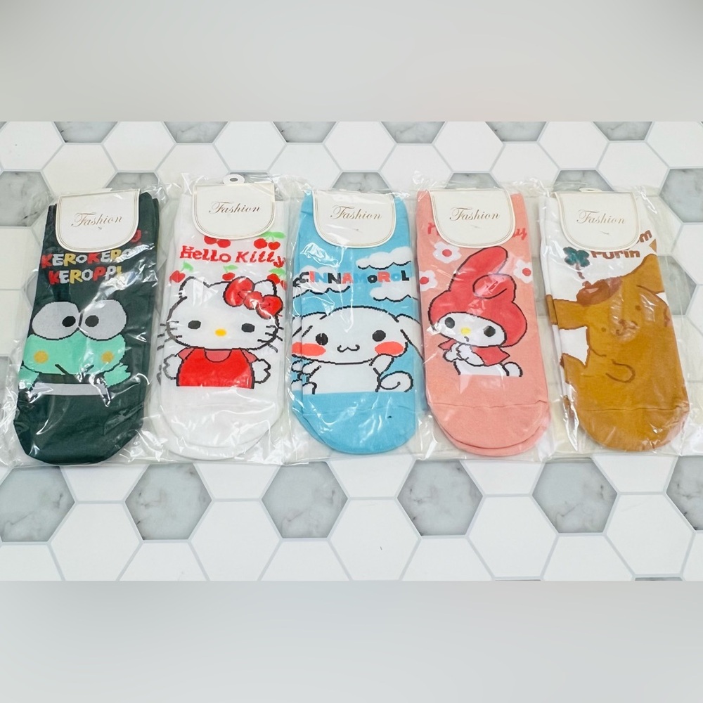 Kitty and Friends Ankle Socks 5 Pairs